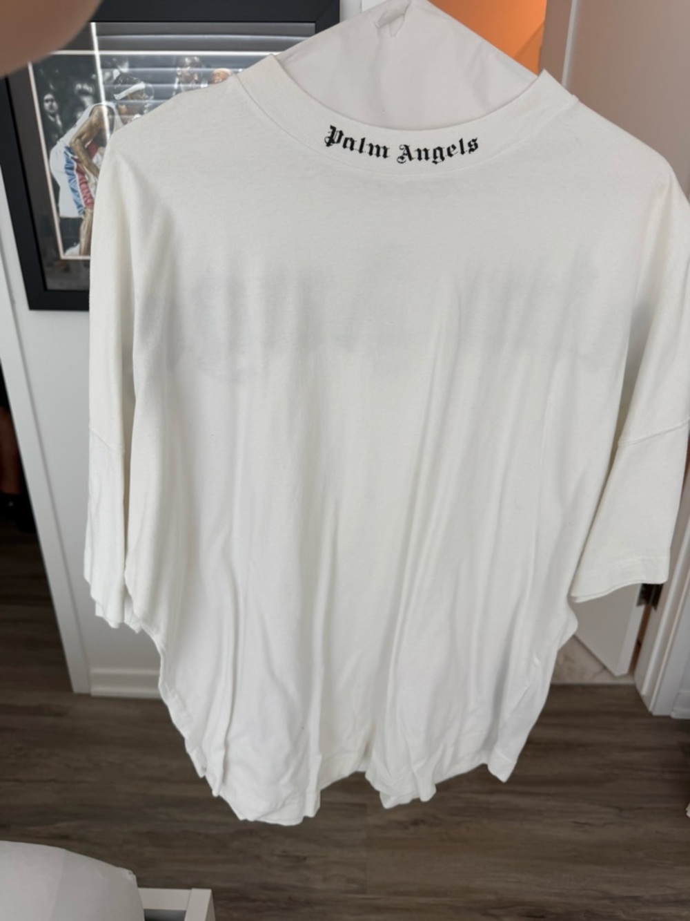 Palm Angels Black Logo on White Tee